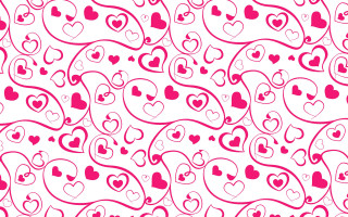 Hearts pattern white background red - left free wallpaper