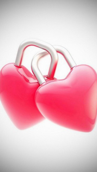 Two hearts lock shadow white - florianne becker free wallpaper