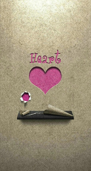 Scissors hole heart cutout hazard - a hole in the middle of it free wallpaper