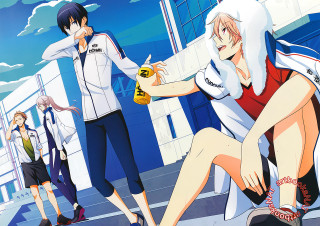 Anime characters city street building - a city street free wallpaper