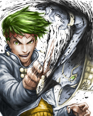 Man green hair knife cell - green hair free wallpaper