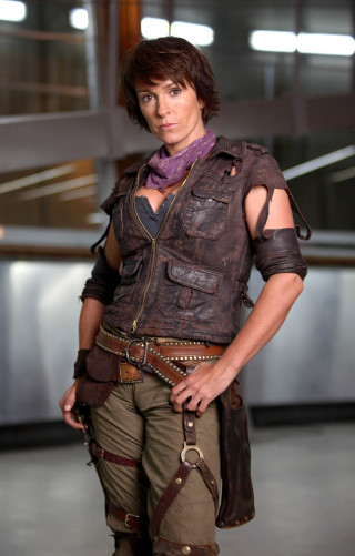 Woman leather outfit purple scarf - a purple scarf free wallpaper