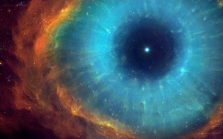 Blue eyeball star filled sky 2 - a black hole in the center free wallpaper