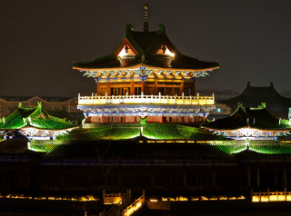 Building lights night sky background - emperor huizong of song free wallpaper