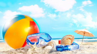 Beach ball colorful summer fun - near free wallpaper