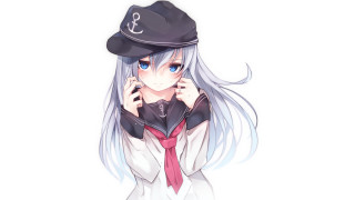 Woman white hair hat tie - a hat and a tie free wallpaper