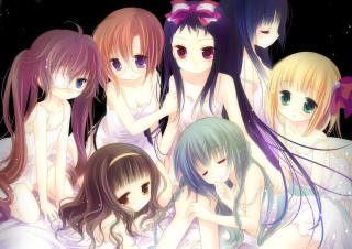 Girls bed arms around back - their back free wallpaper