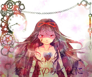 Girl long hair red bow 2 - a red bow free wallpaper