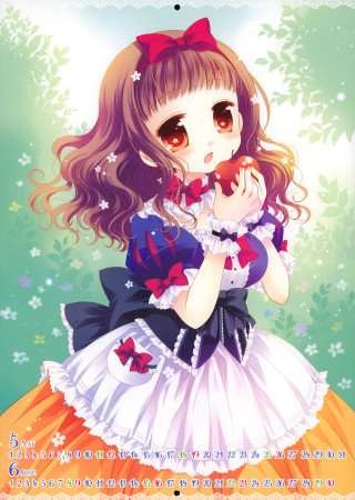 Girl apple flower dress bow - an apple free wallpaper