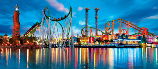 Roller coaster night city blue - vivid free wallpaper