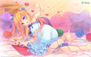 Girl laying bed laptop yarn - a laptop computer free wallpaper