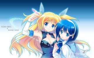 Anime girls long hair blue 28 - a knife free wallpaper