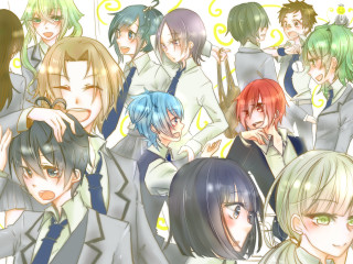 Anime group photo colorful background - madhouse free wallpaper