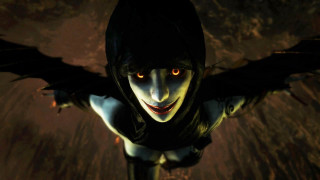 Creepy woman with wings and - a creepy face free wallpaper for desktop