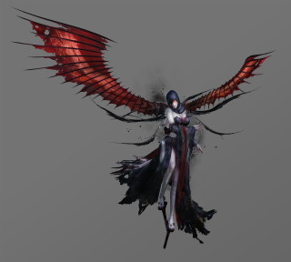 Woman wings bird back flying - her back free wallpaper