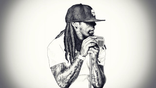 Man microphone hat skull arm - a pencil sketch free wallpaper