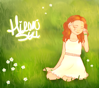 Girl white dress field flower - elaine hamilton free wallpaper