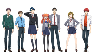 Anime characters group red haired 2 - sots art free wallpaper