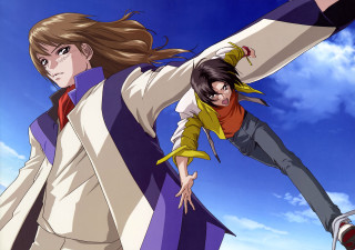 Man woman flying cartoon blue - a man and a woman free wallpaper