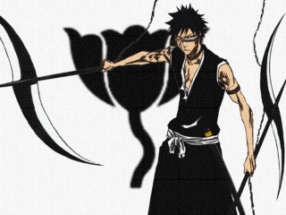 Man sword blackoutfit whitebackground rayonism - his body free wallpaper