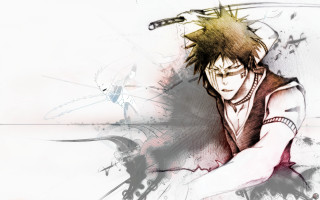 Man sword ink splatters stains - a drawing of a man free wallpaper