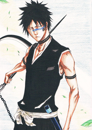 Man sword chain black shirt - a drawing of a man free wallpaper