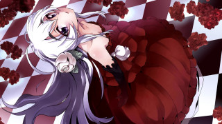 Cartoon character white hair red - background free wallpaper