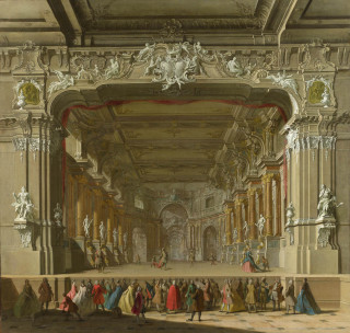 Large hall people stage room - canaletto free wallpaper