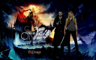 Couple people poster castle waterfall - disney free wallpaper