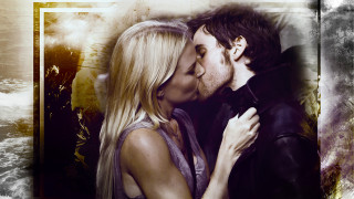Man woman kissing painting water - fine art free wallpaper