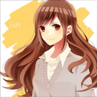 Girl long brown hair sweater - computer art free wallpaper