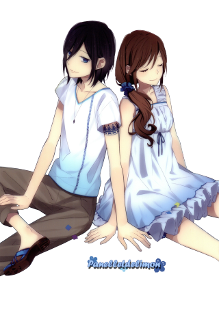 Anime girls sitting ground crossed - their leg free wallpaper
