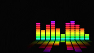 Colorful pixel style music equalizer 2 - synthwave free wallpaper