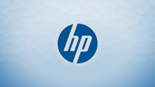 Blue hp logo blue background - a white circle in the middle free wallpaper