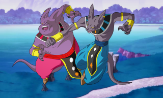 Cats fighting field grass water - a cartoon free wallpaper