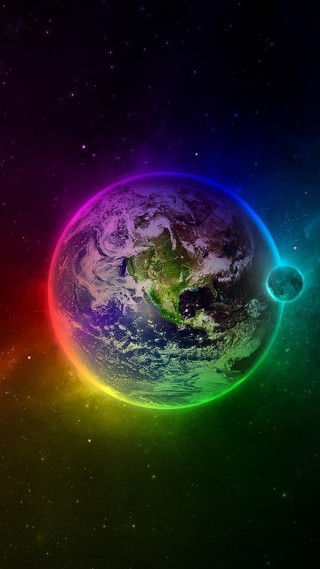 Colorful earth space stars rainbow 7 - space free wallpaper