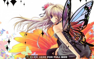 Girl butterfly wings flower hand - her free wallpaper