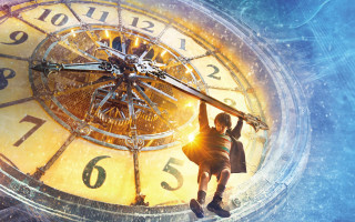 Woman dancing clock time hands - the time free wallpaper