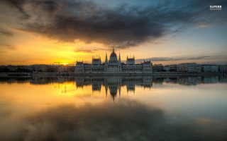 Large building lake cloudy sky 6 - ferenc joachim free wallpaper