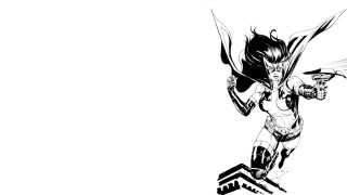 Woman gun inked lineart monochrome - lineart free wallpaper