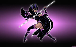 Woman black outfit sword purple - a black outfit holding free wallpaper