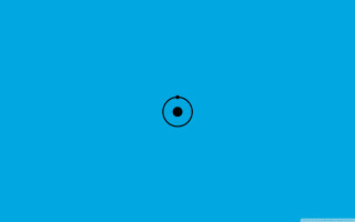 Blue background black circle center - golden free wallpaper