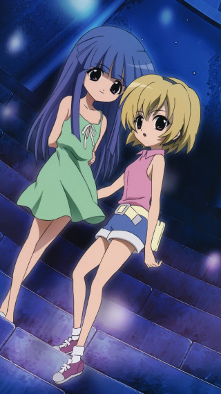 Two anime girls stage arm - a screenshot free wallpaper