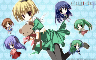Anime girls teddy bear various - different outfit free wallpaper