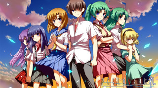 Anime girls cloudy sky clouds - a cloudy sky free wallpaper