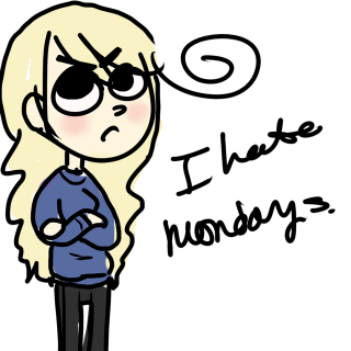 Cartoon girl glasses blue shirt - her eye free wallpaper