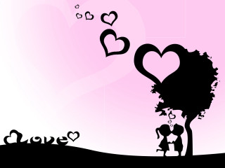 Couple tree hearts hill balloon - balloon free wallpaper
