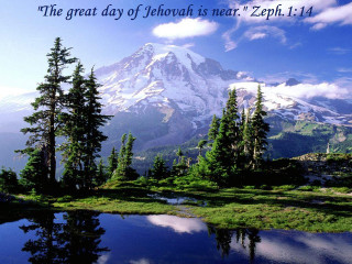 Mountain lake bible quote nature - zenith view free wallpaper