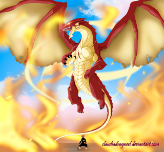 Red white dragon motorcycle flying - dragon art free wallpaper