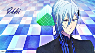 Anime blue hair black suit - background free wallpaper